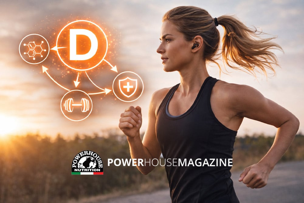 Sportivo che si allena all'aperto sotto il sole invernale - vitamina D3 per muscoli, ossa e immunità negli atleti